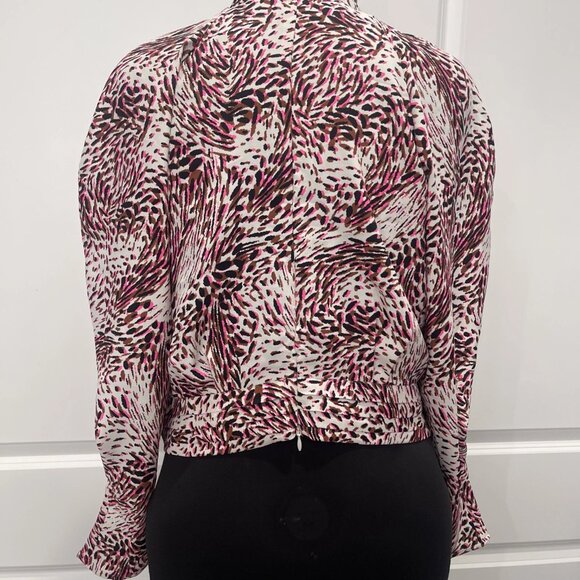 Express Leopard Print Faux Wrap Top Multi Color - Picture 1 of 5